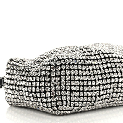 Alexander Wang Mesh Crystal Rhinestone Mini Heiress Pouch Black Silver 10 of 11