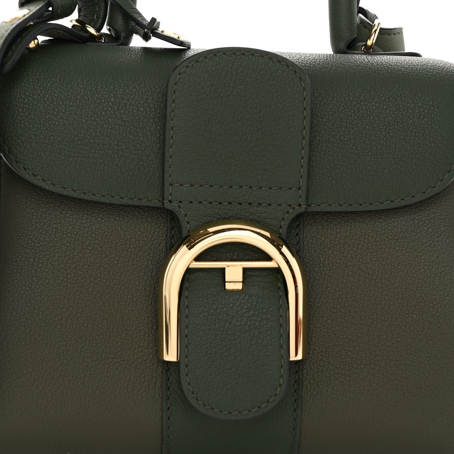 Grained Rodeo Calfskin Mini Brillant Camaieux Satchel Kaki
