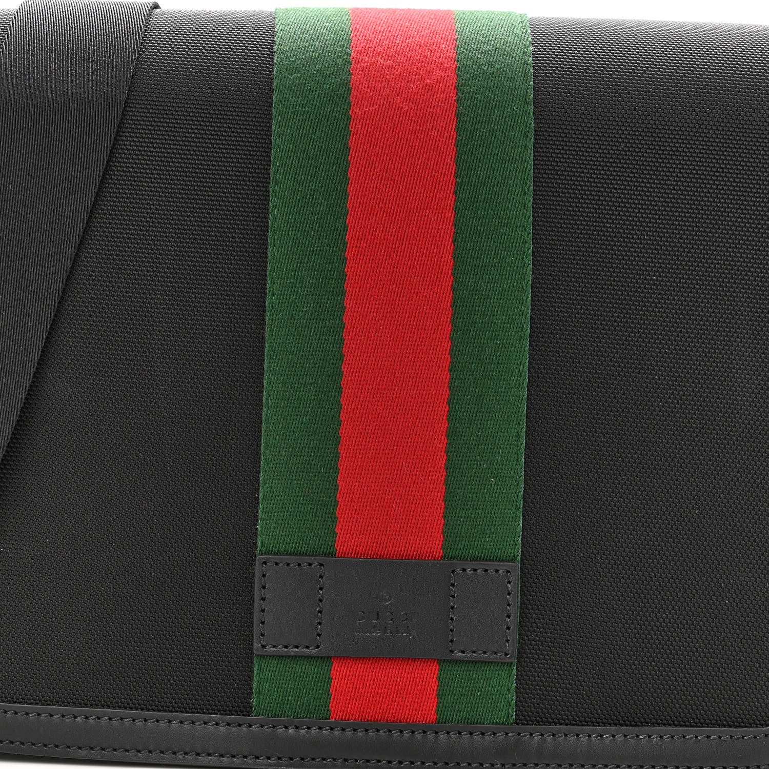 Gucci Techno Canvas Web Flap Messenger Bag Black 6 of 9