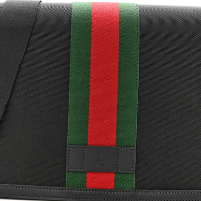 Gucci Techno Canvas Web Flap Messenger Bag Black 6 of 9