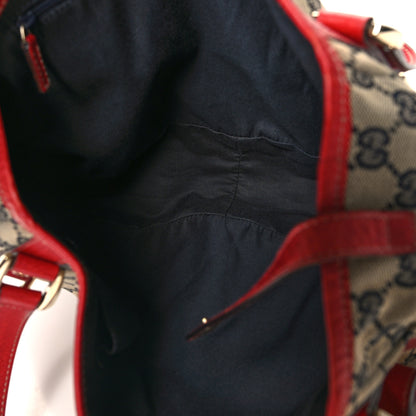 Gucci Monogram Medium Abbey Shoulder Bag Navy Red 5 of 10