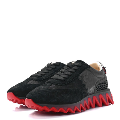 Christian Louboutin Suede Glitter Mens Loubishark Sneakers 42 Black 3 of 9