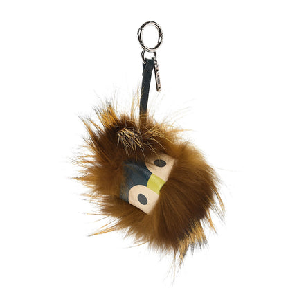 Fendi Fox Fur Vitello Lucy Junior Mini Monster Bag Bug Charm Ocean Multicolor Giallo 1 of 4