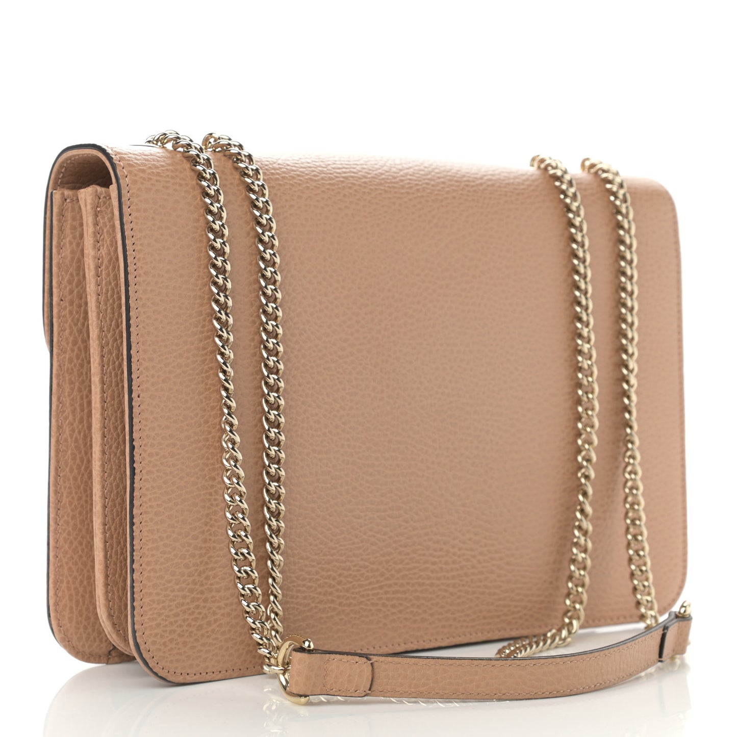 Dollar Calfskin Interlocking G Shoulder Bag Camelia