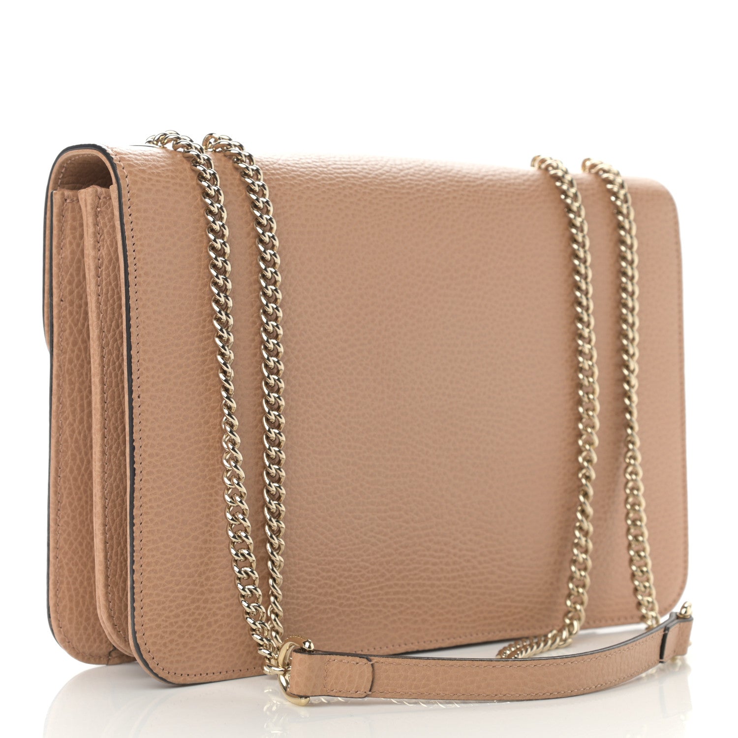 Gucci Dollar Calfskin Interlocking G Shoulder Bag Camelia 3 of 10