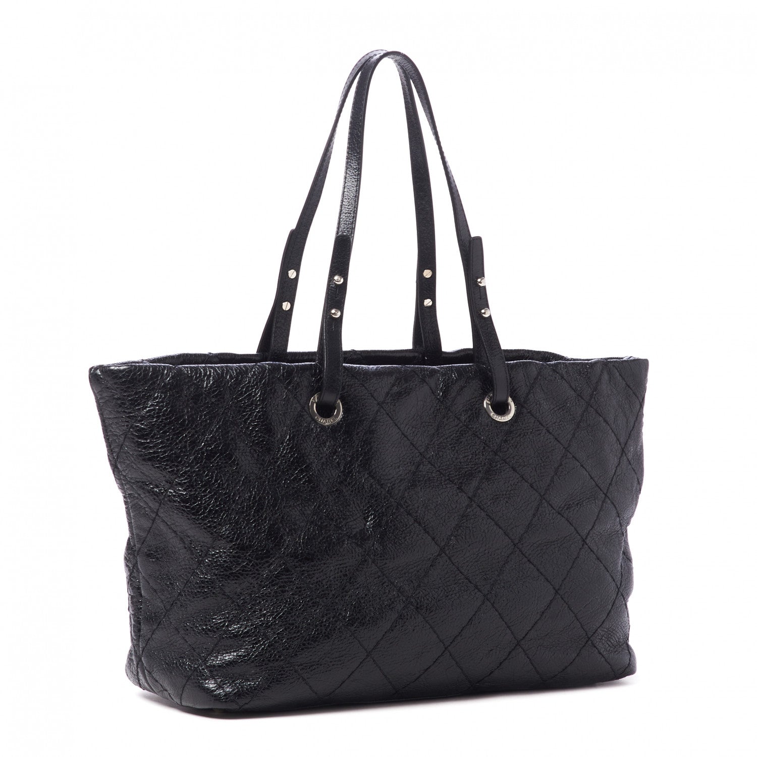 Chanel Glazed Calfskin Large On The Road Tote Black 3 of 10