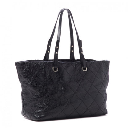 Chanel Glazed Calfskin Large On The Road Tote Black 3 of 10
