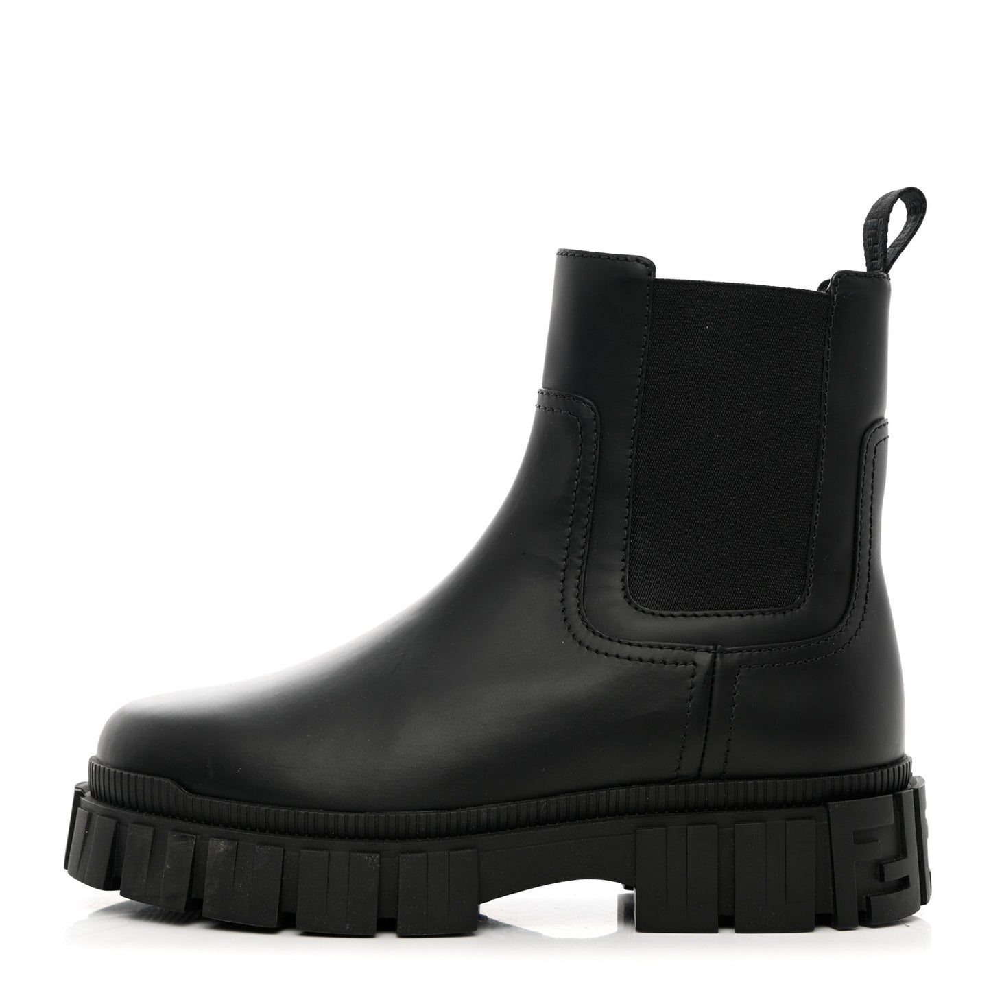 Calfskin Rubber Fendi Force Chelsea Boots 36.5 Black