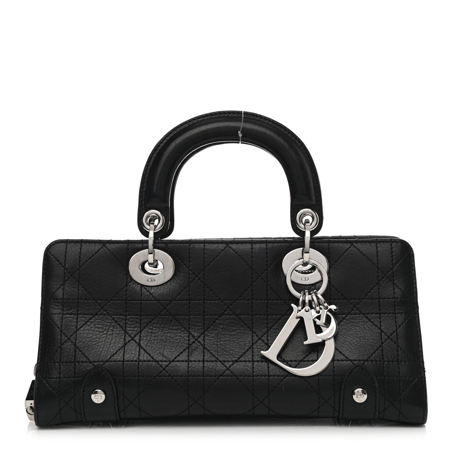 Christian Dior Calfskin Cannage Stitched Small Lady East West Lady Dior Black 1 of 16