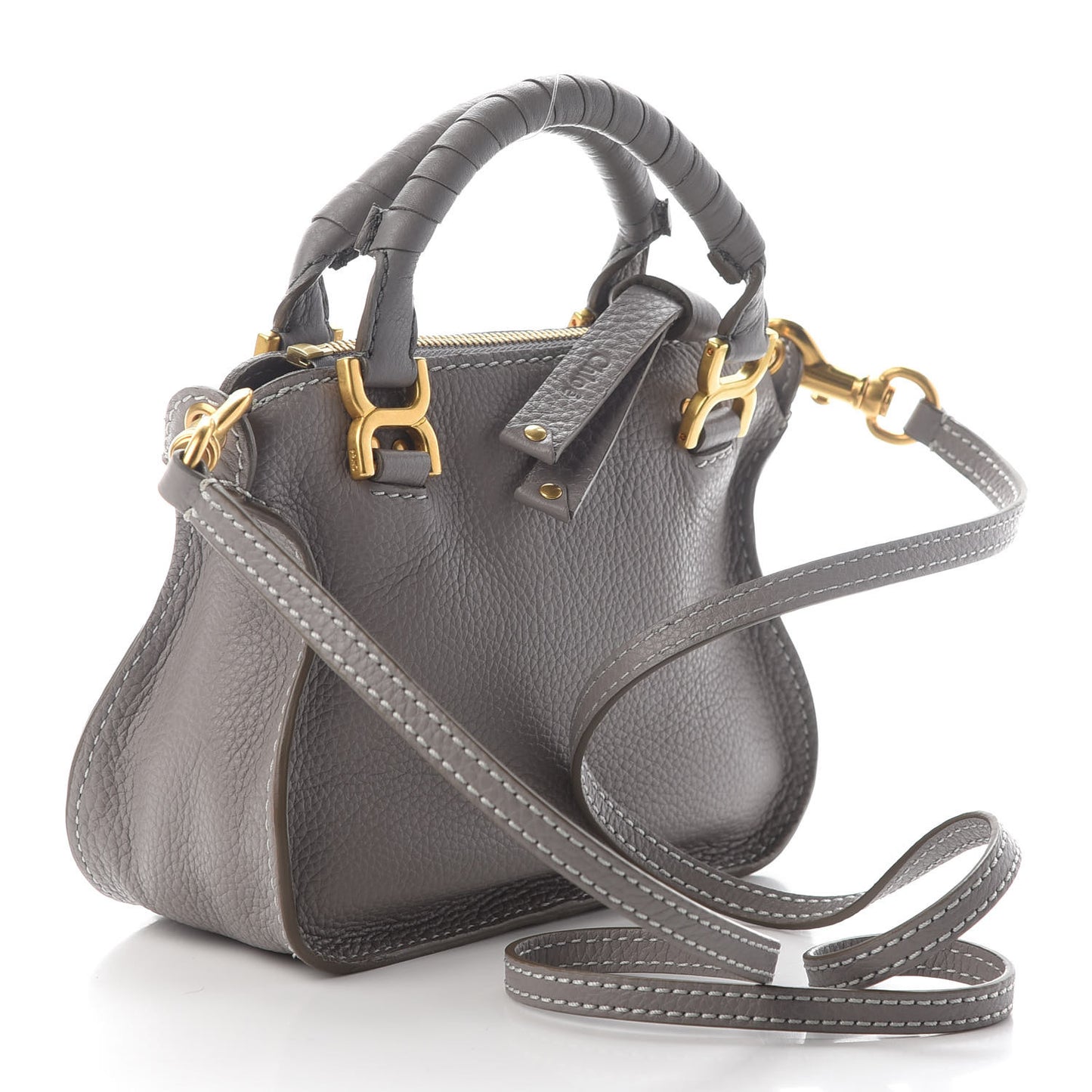 Calfskin Mini Marcie Satchel Cashmere Grey