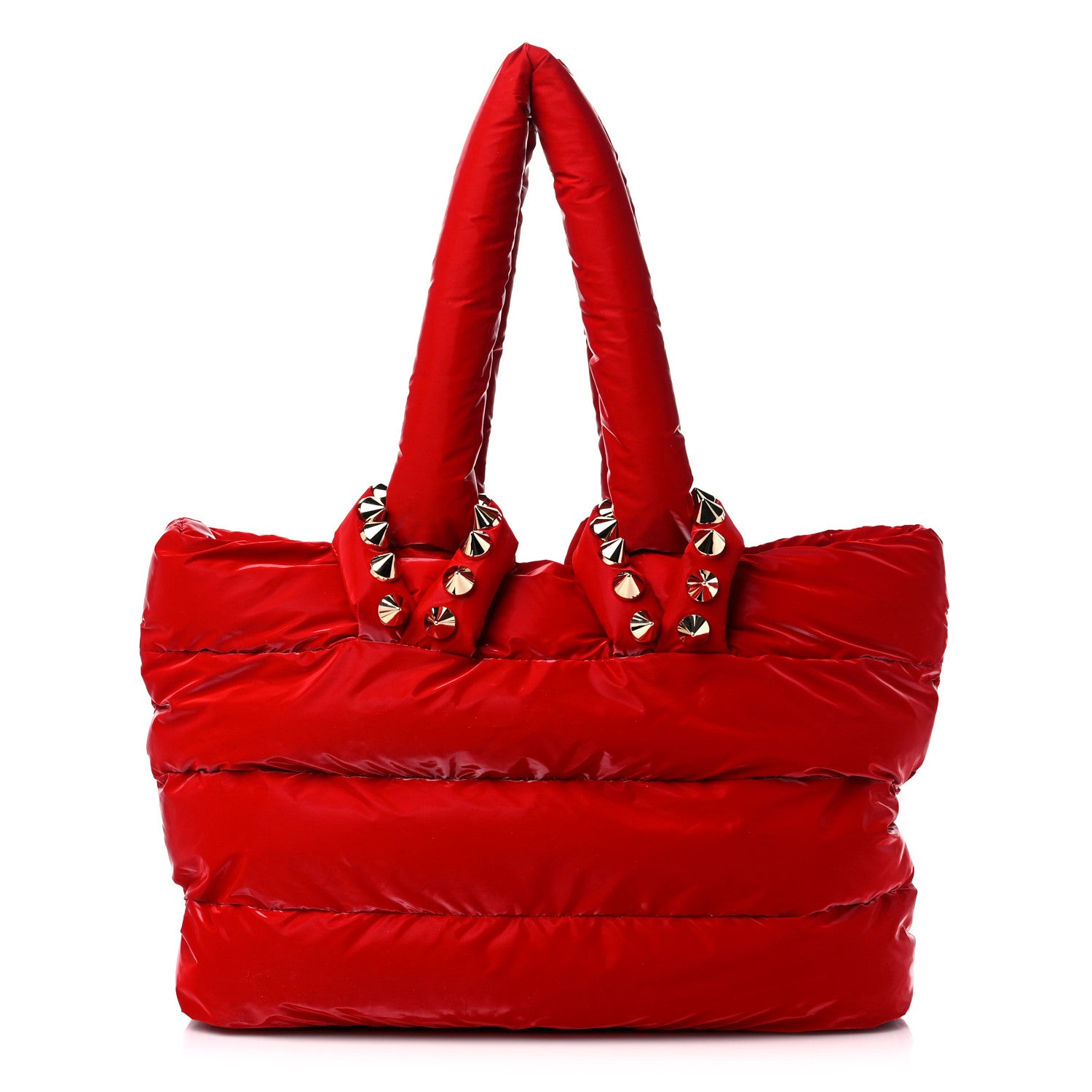 Christian Louboutin Nylon Padded Gloss Large Cabamoon Tote Red 1 of 9