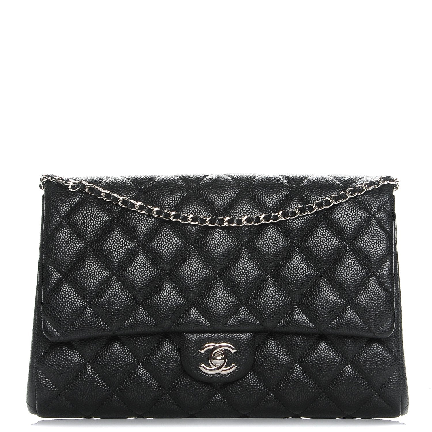 Chanel Caviar Quilted Clutch With Chain Flap Black 1 of 9