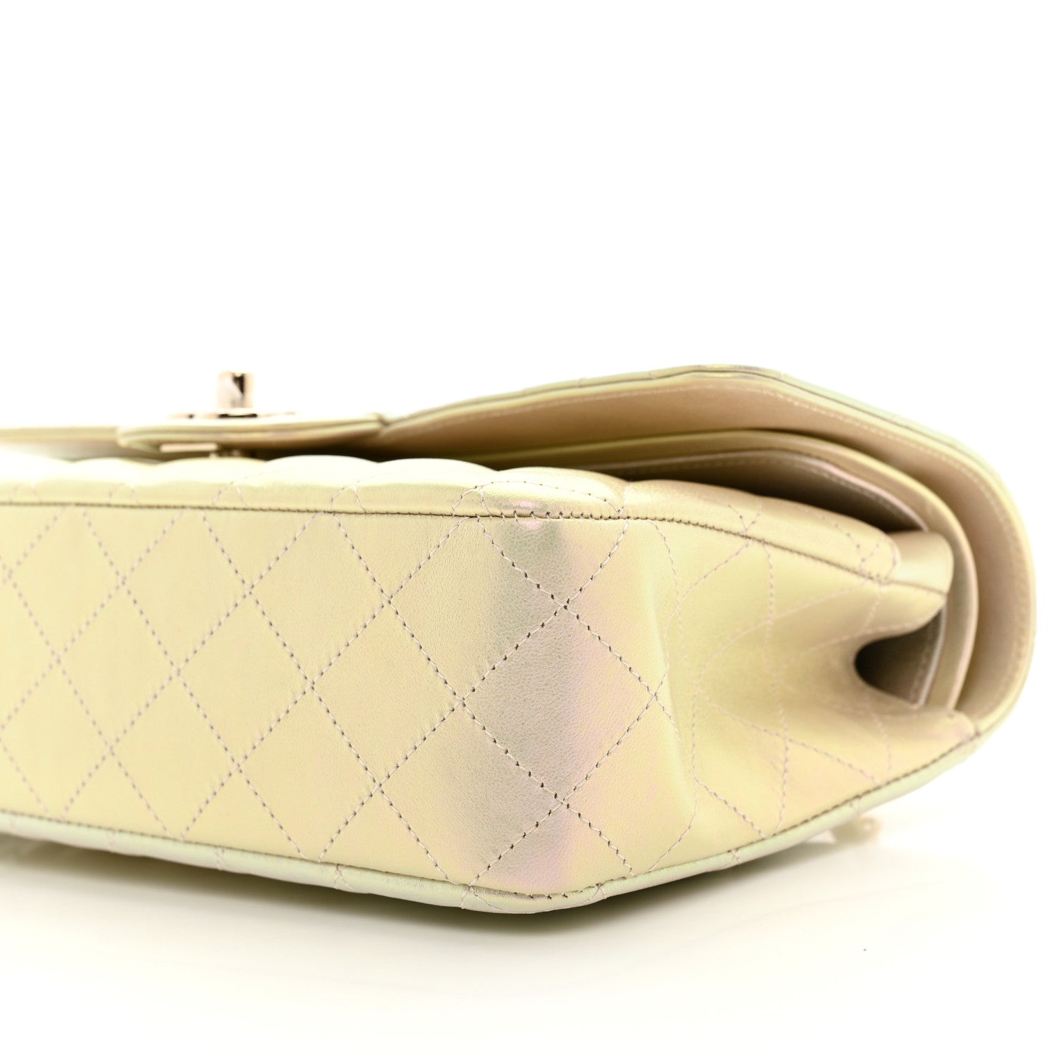Chanel Iridescent Lambskin Quilted Medium Double Flap Ivory 10 of 10