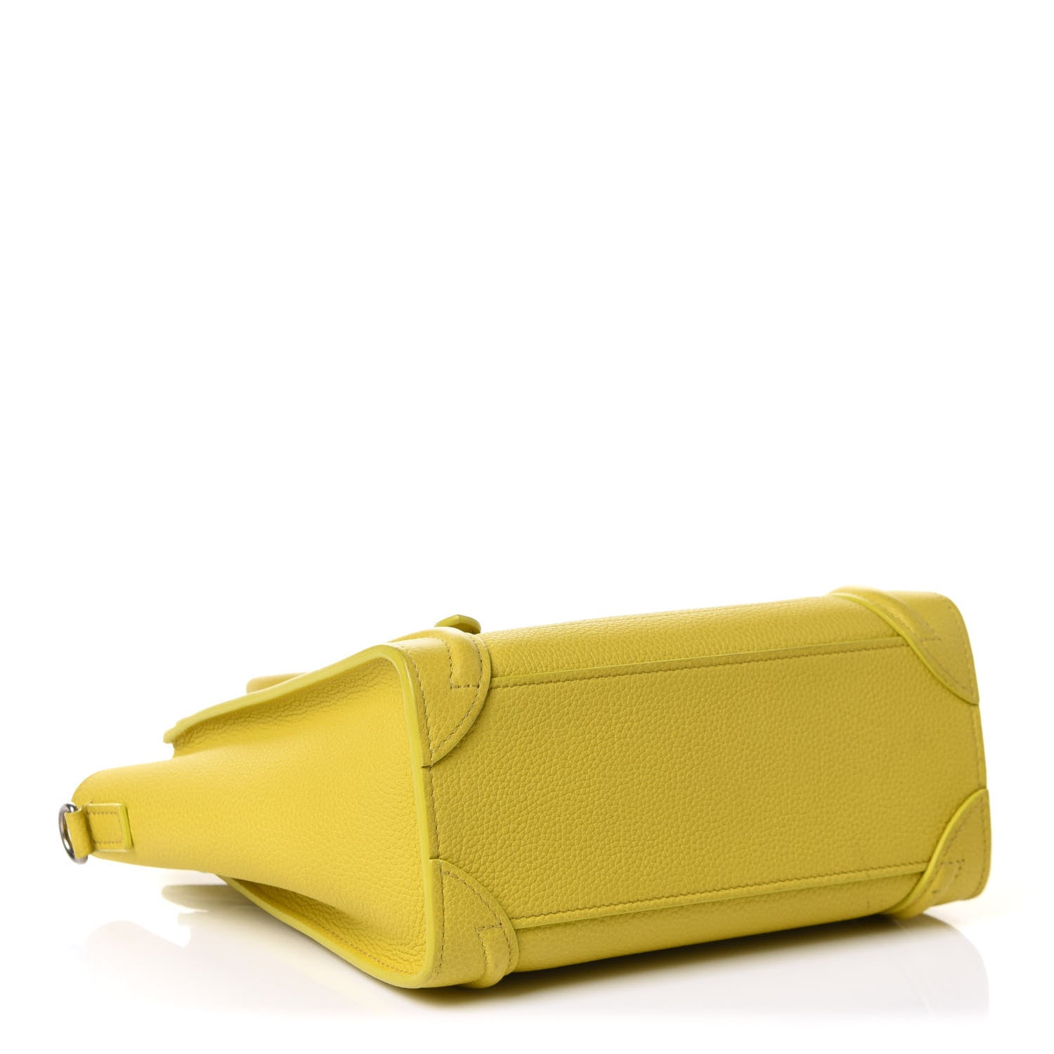 Celine Drummed Calfskin Nano Luggage Citron 4 of 9