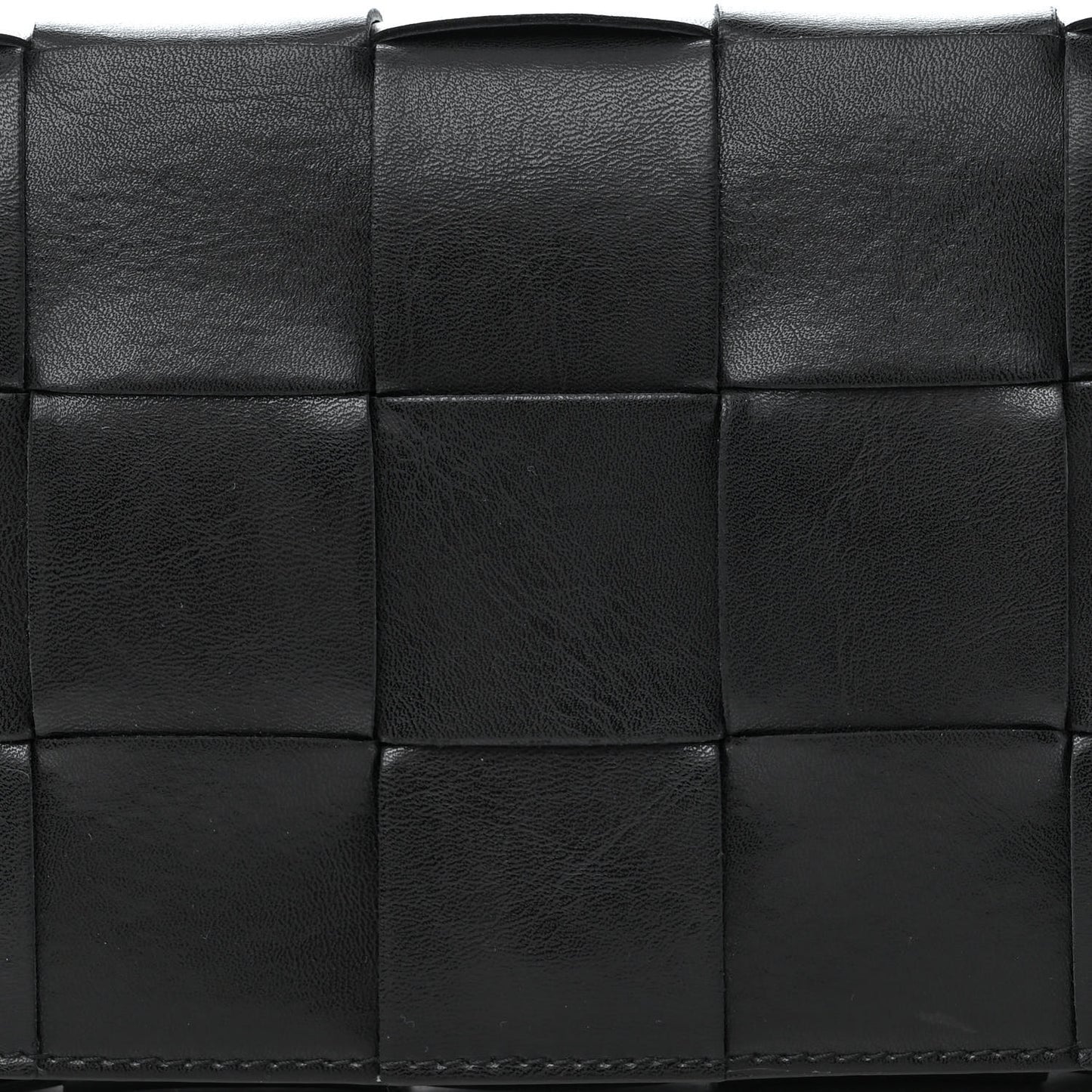 Calfskin Maxi Intreccio Cassette With Strap Bag Black