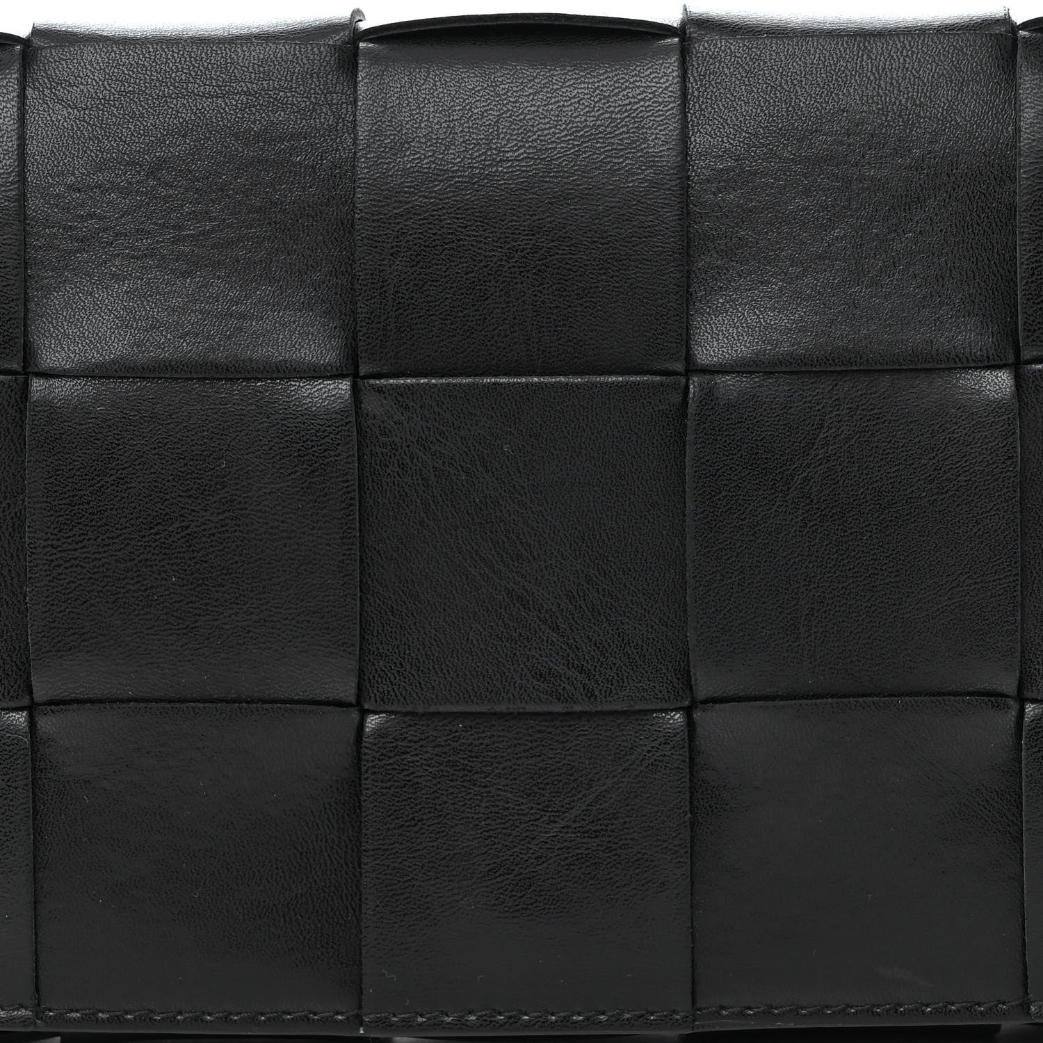 Bottega Veneta Calfskin Maxi Intreccio Cassette With Strap Bag Black 9 of 11