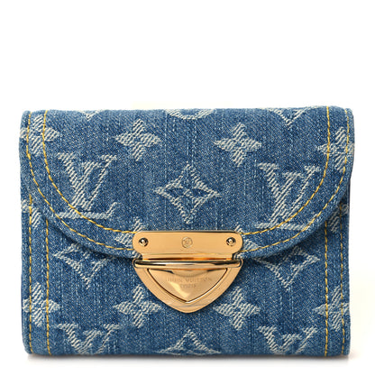 Louis Vuitton Denim Amelia Compact Wallet Blue 1 of 8