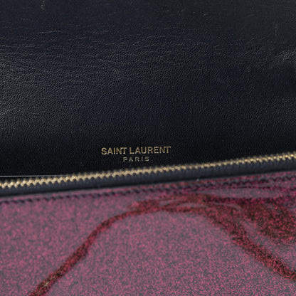 Saint Laurent Glitter Classic Monogram Kate Tassel Chain Wallet Bright Fuchsia 6 of 8