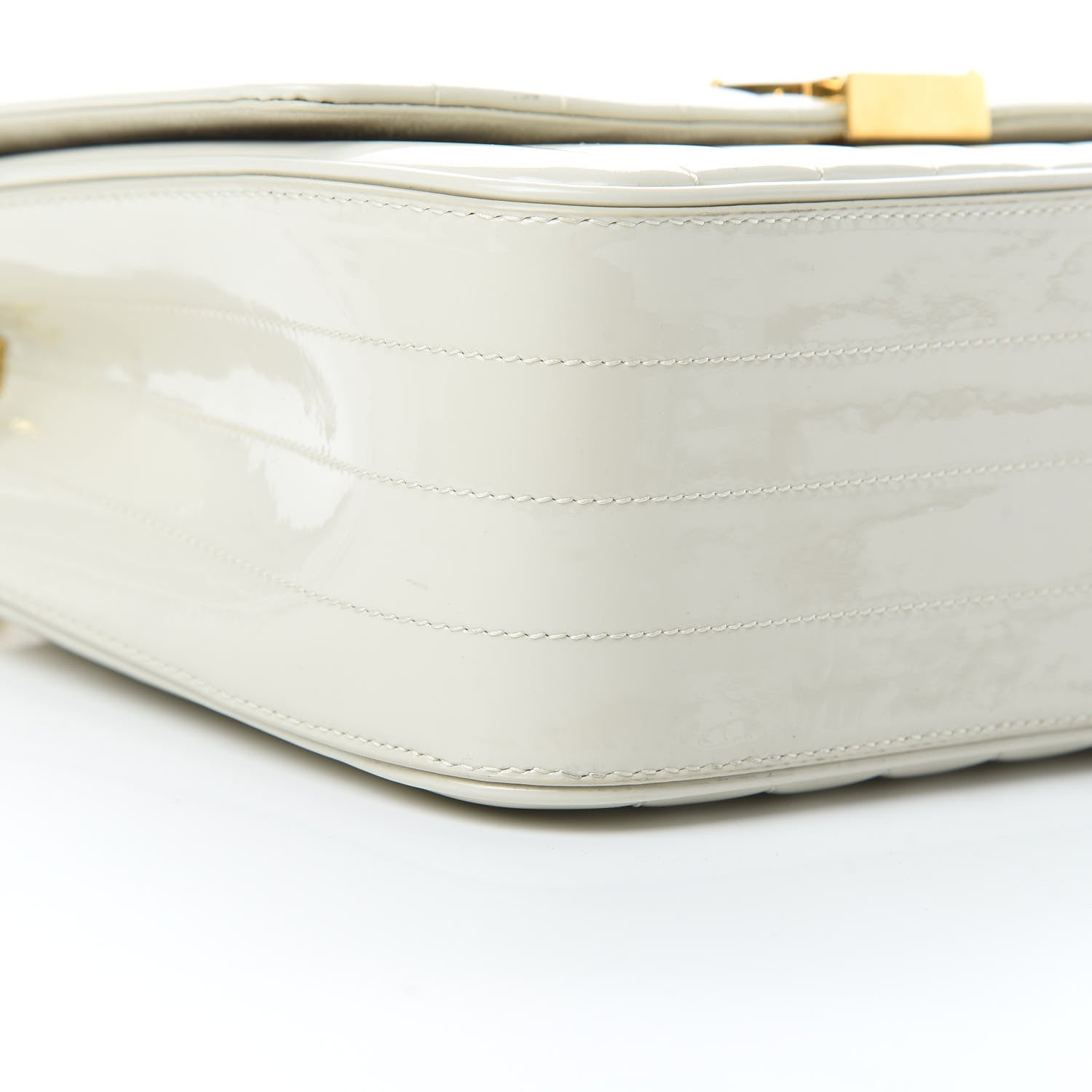 Saint Laurent Patent Matelasse Monogram Large Vicky Chain Bag White 9 of 11