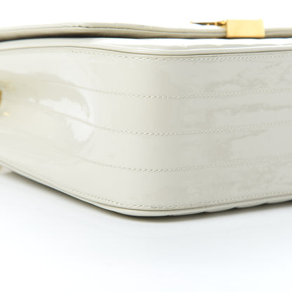Saint Laurent Patent Matelasse Monogram Large Vicky Chain Bag White 9 of 11