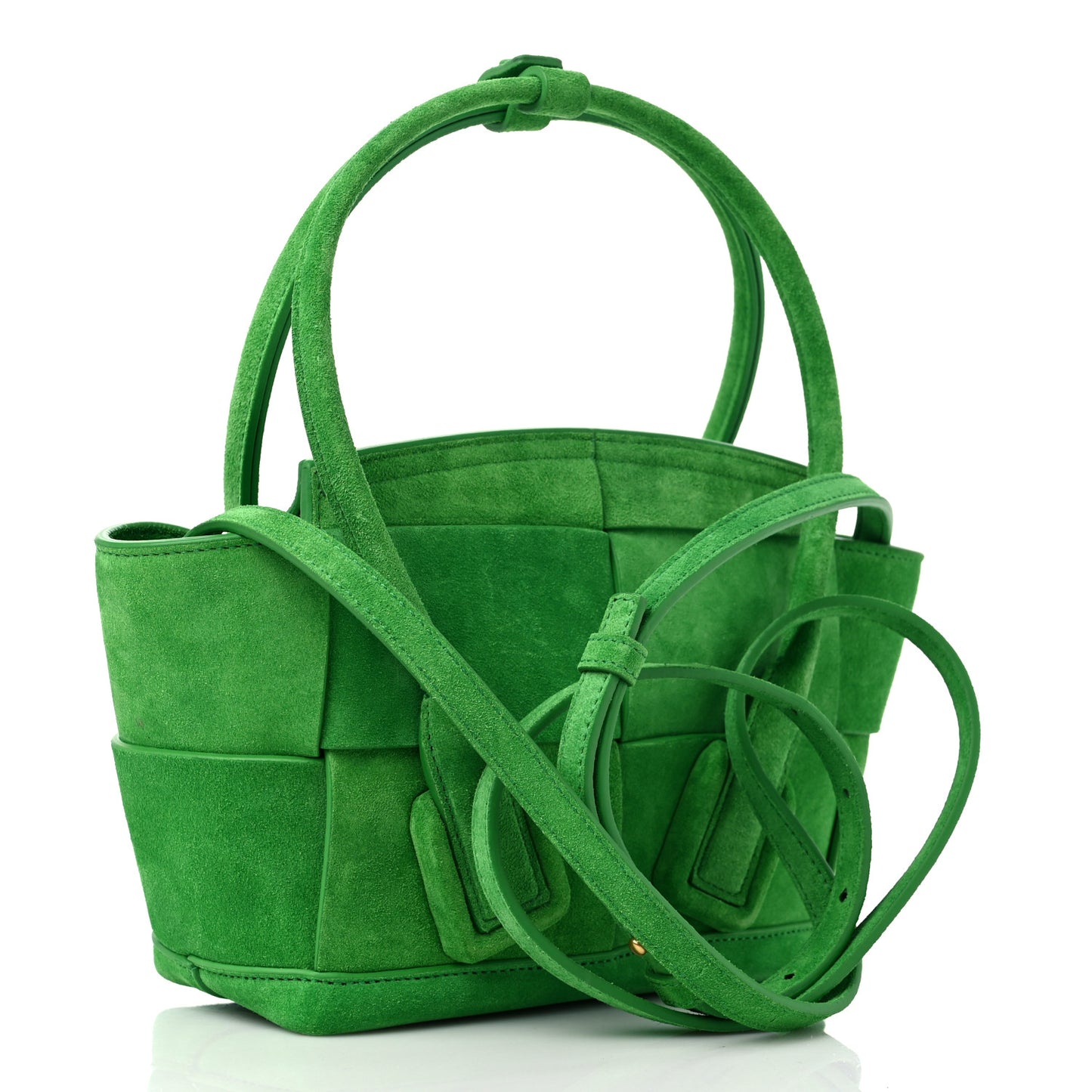Suede Mini Maxi Intrecciato Arco 33 Parakeet