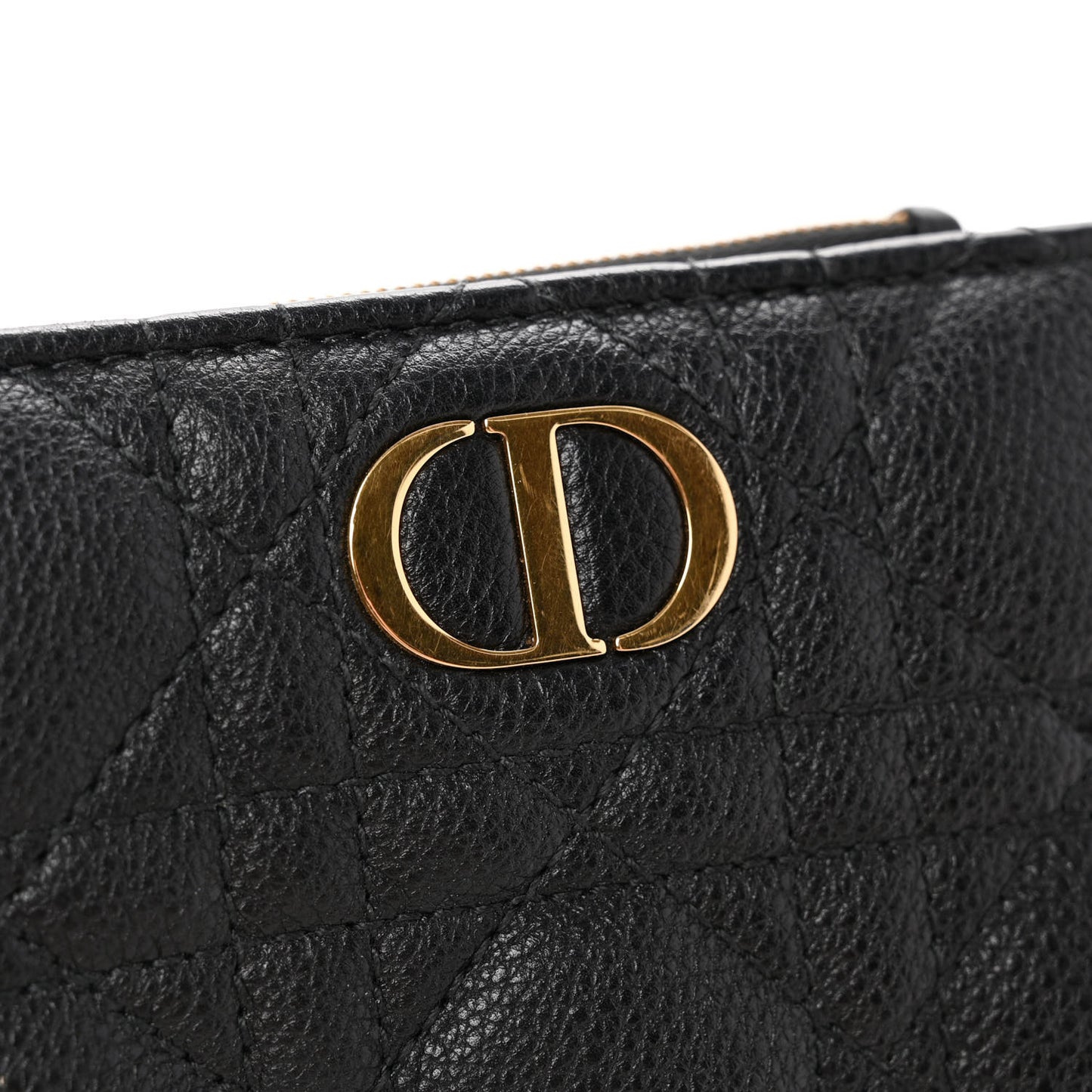Grained Calfskin Supple Cannage Caro Dahlia Wallet Black