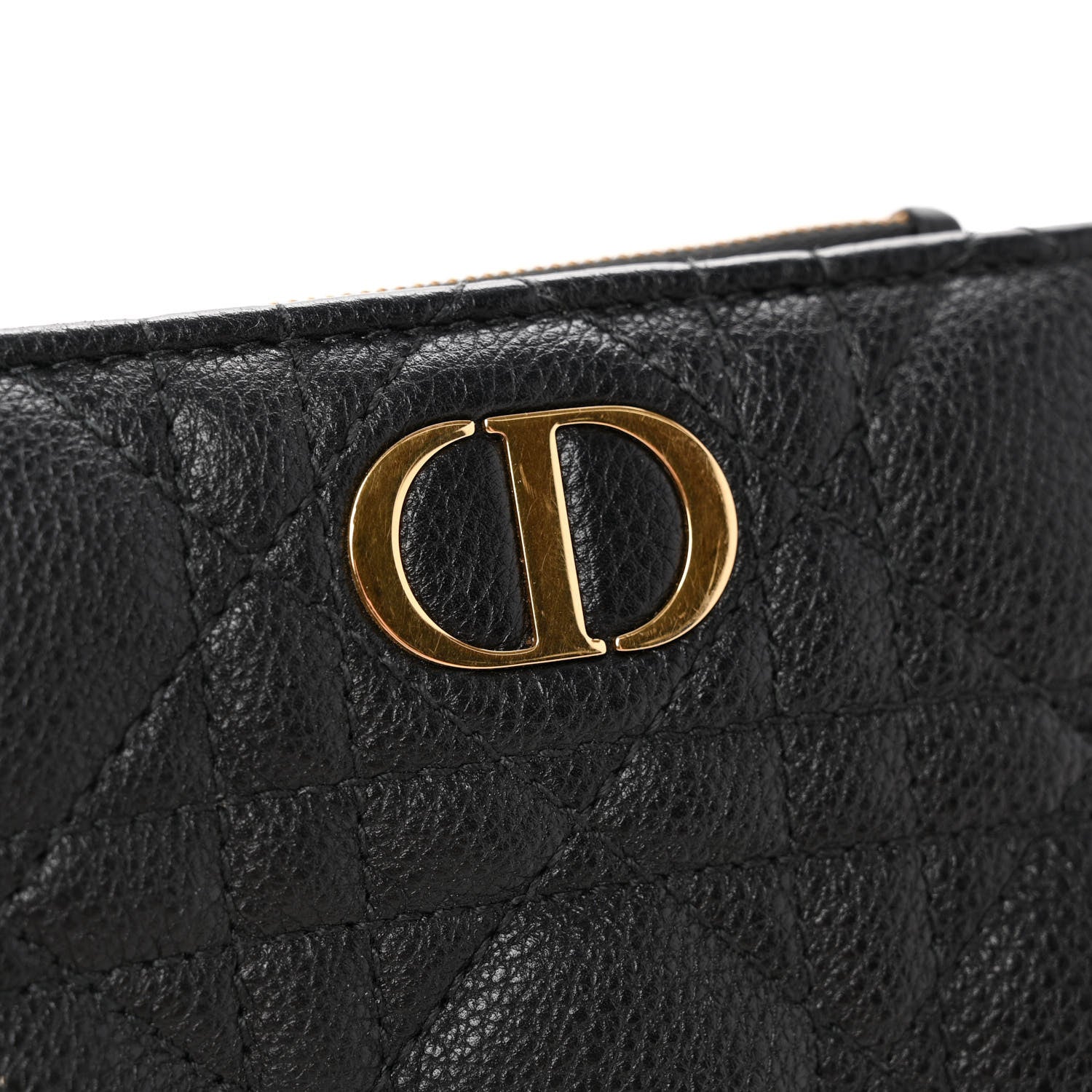 Christian Dior Grained Calfskin Supple Cannage Caro Dahlia Wallet Black 9 of 11