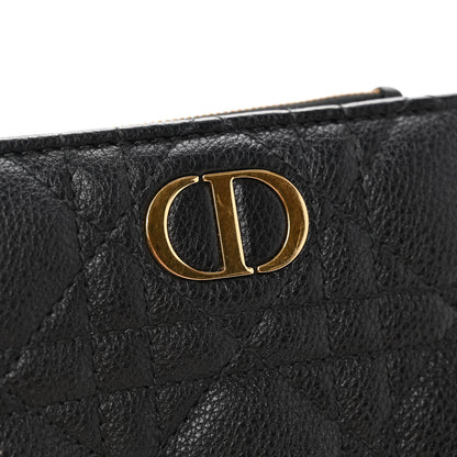 Christian Dior Grained Calfskin Supple Cannage Caro Dahlia Wallet Black 9 of 11