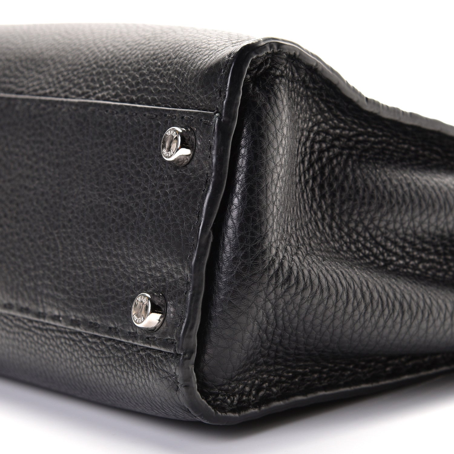 Fendi Cuoio Romano Selleria Bi-Color Medium Peekaboo Iconic Satchel Black Mou 8 of 8