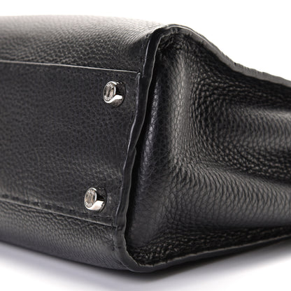 Fendi Cuoio Romano Selleria Bi-Color Medium Peekaboo Iconic Satchel Black Mou 8 of 8