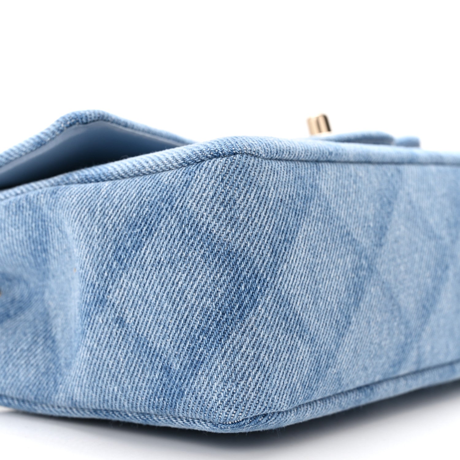 Chanel Printed Denim Quilted Mini Rectangular Flap Light Blue 9 of 11