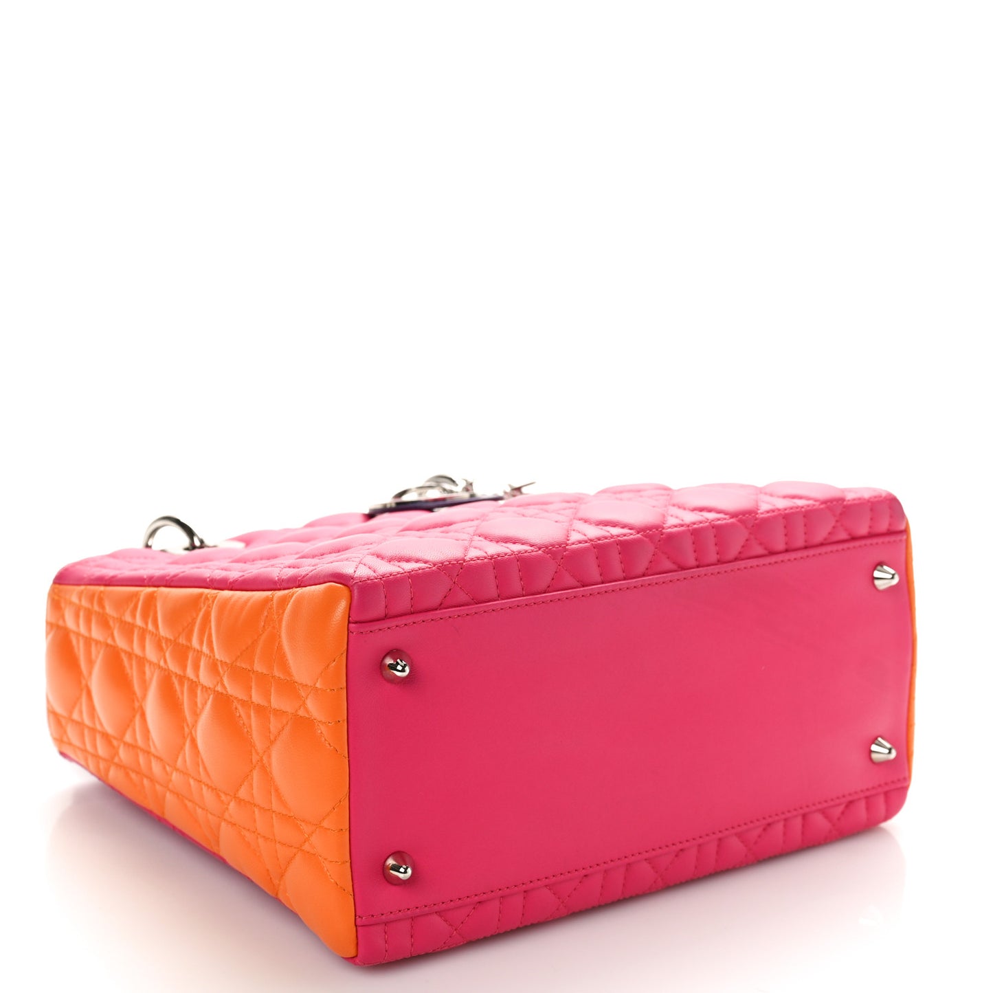 Lambskin Cannage Medium Tri-Color Lady Dior Pink