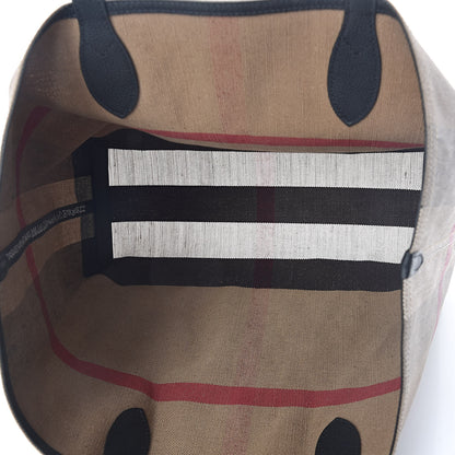 Burberry Coated Canvas Mega Check Medium Doodle Tote Black 5 of 8