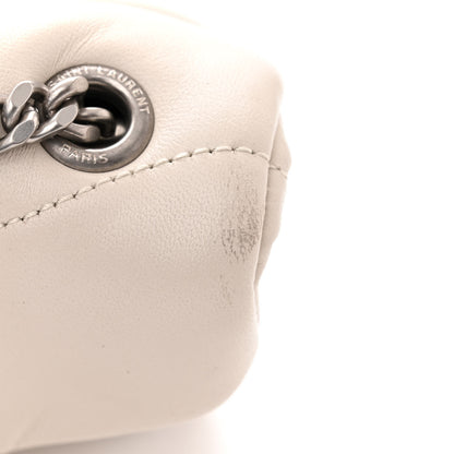 Saint Laurent SAINT LAURENT Lambskin Quilted Toy Loulou Puffer Monogram Chain Satchel Crema Soft 11 of 12