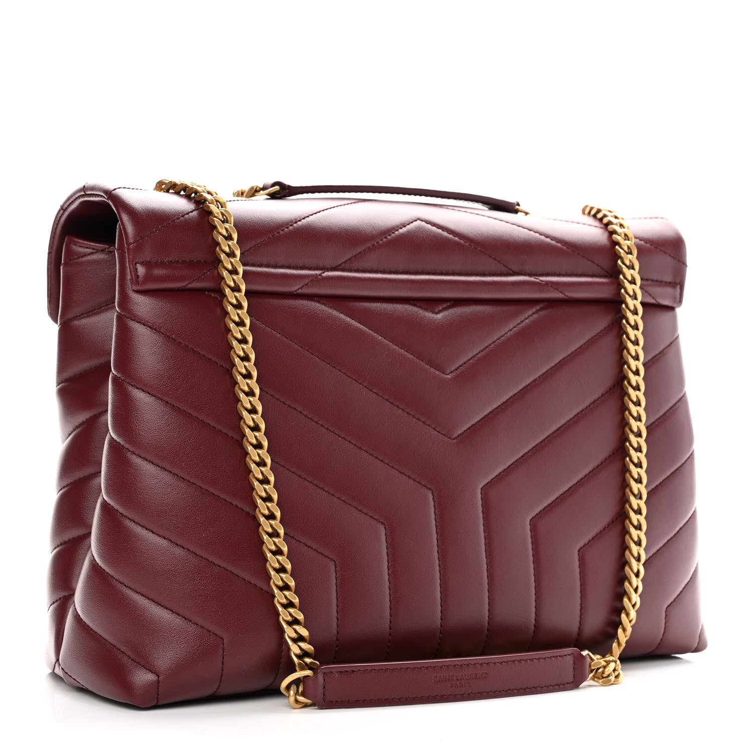 Saint Laurent Calfskin Y Quilted Monogram Medium Loulou Chain Satchel Palissandre 3 of 12