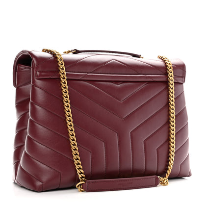 Saint Laurent Calfskin Y Quilted Monogram Medium Loulou Chain Satchel Palissandre 3 of 12