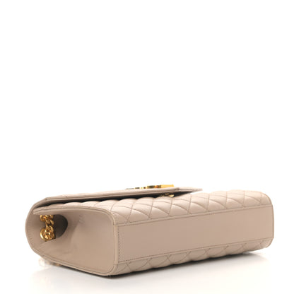 Saint Laurent Grain De Poudre Textured Mixed Matelasse Medium Triquilt Monogram Satchel Dark Beige 4 of 11