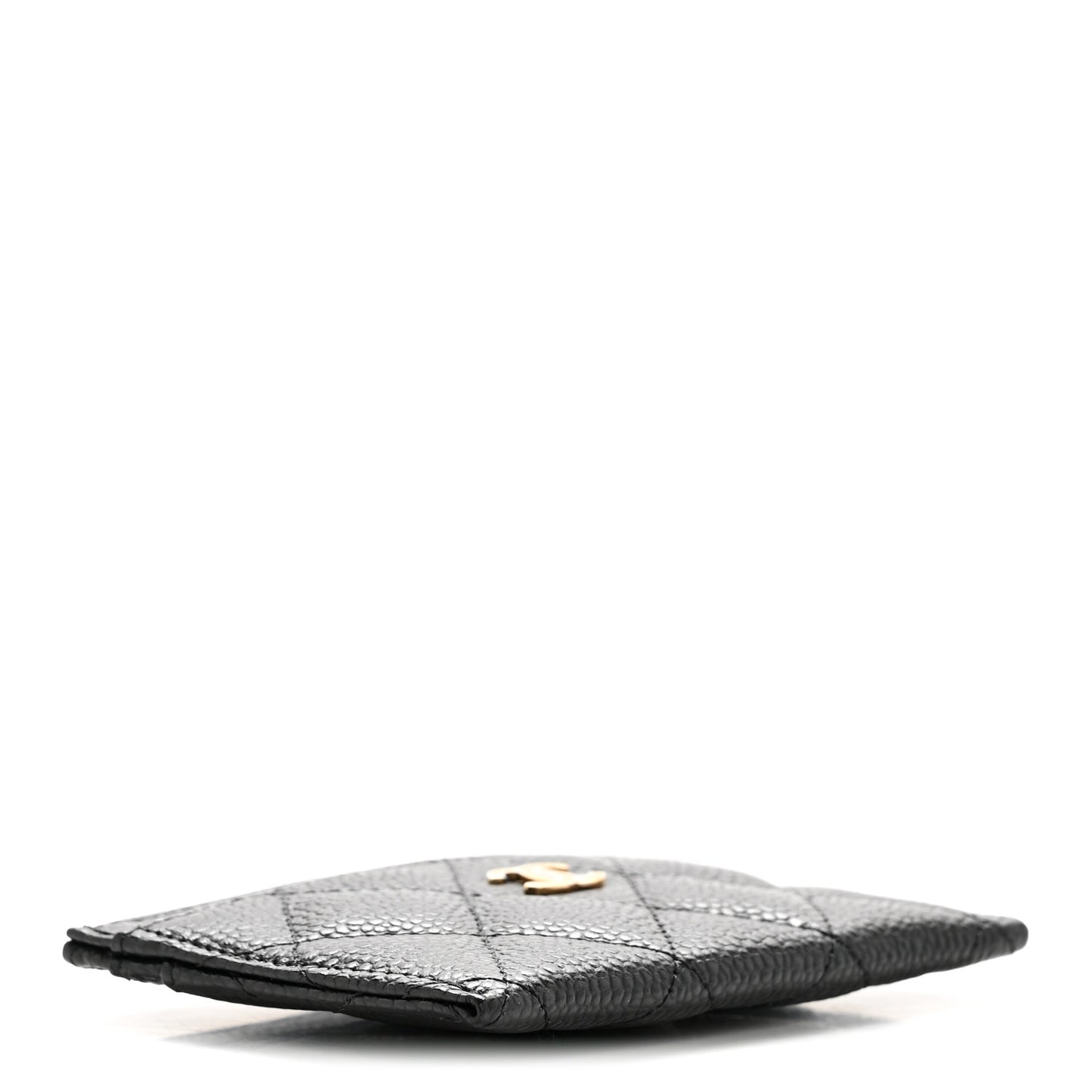 Caviar Quilted Card Holder Black