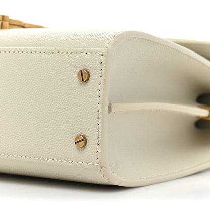Saint Laurent Grain de Poudre Mini Classic Monogram Cassandra Top Handle Vintage White 8 of 15