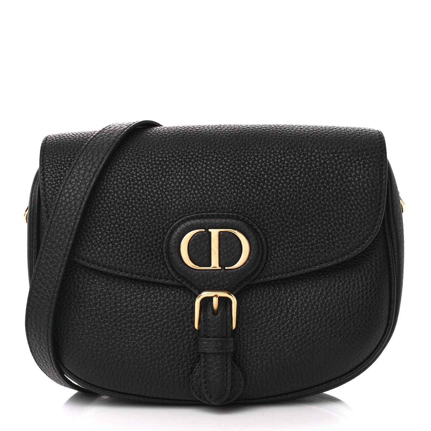 Grained Calfskin Medium Bobby Flap Black