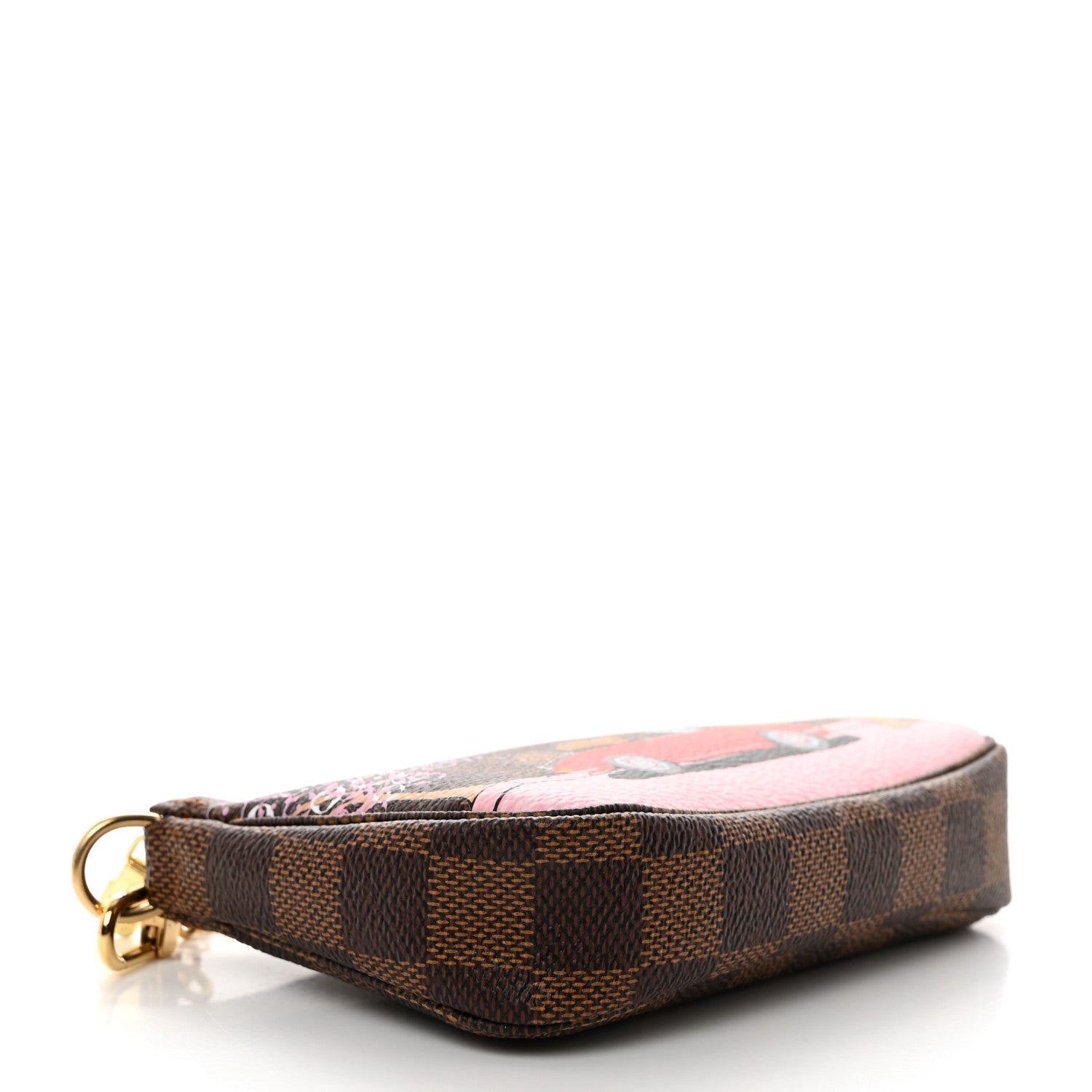 Louis Vuitton Damier Ebene 2019 Christmas Animation Mini Pochette Accessories Red 4 of 7