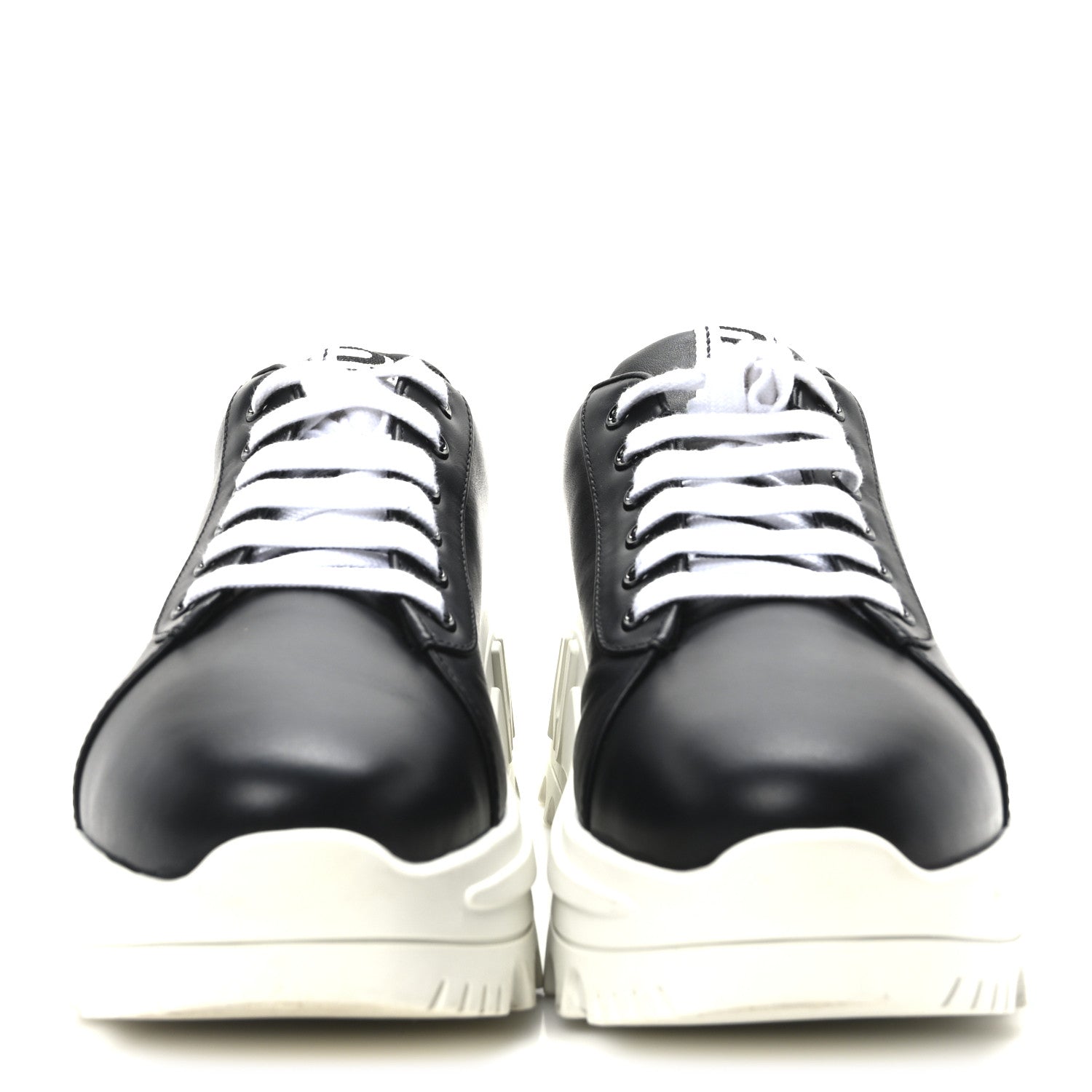 Miu Miu Vitello Soft 2 Logo Platform Sneakers 39 Black 3 of 9