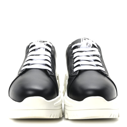 Miu Miu Vitello Soft 2 Logo Platform Sneakers 39 Black 3 of 9