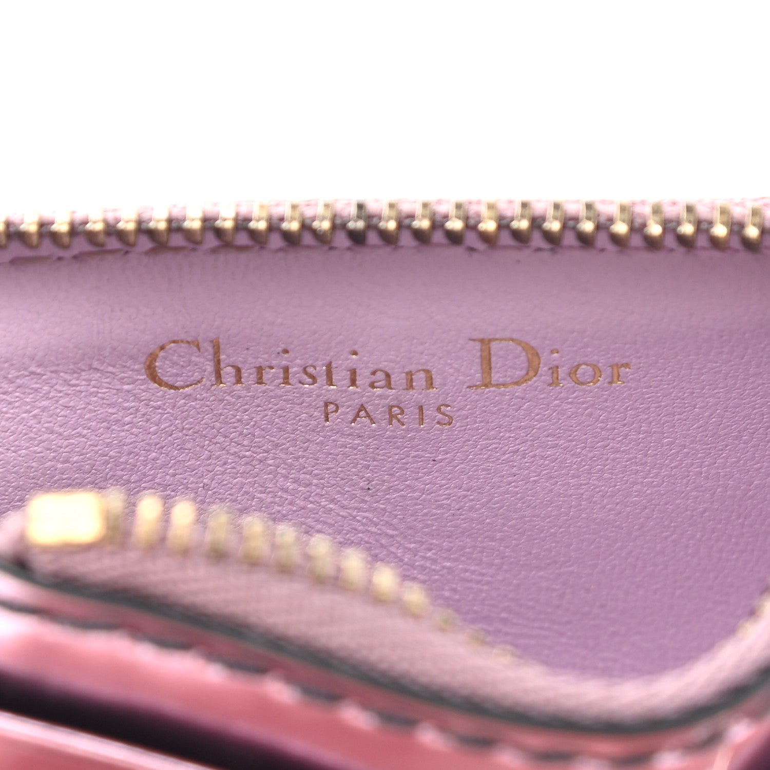 Christian Dior Metallic Calfskin D-Fence Card Holder Pink 6 of 11