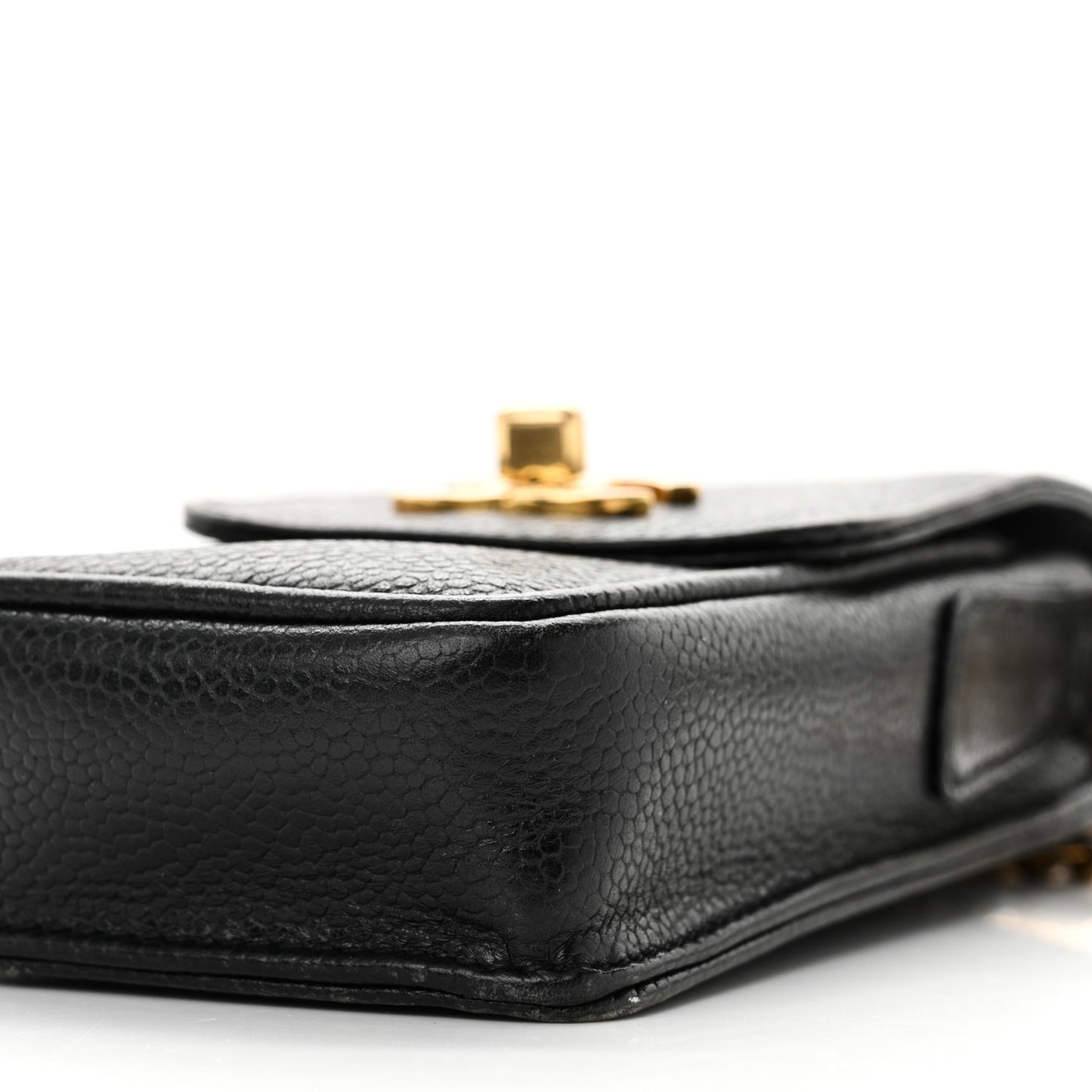 Caviar Phone Holder Crossbody Black