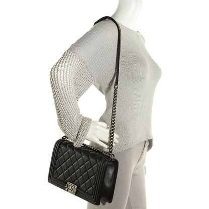 Chanel Lambskin Quilted New Medium Boy Flap Black 2 of 9