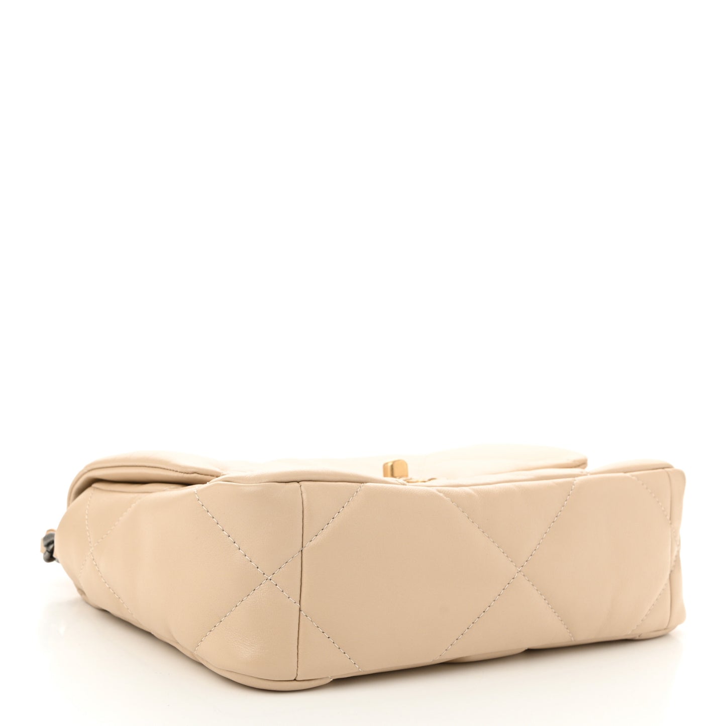 Lambskin Quilted Medium Chanel 19 Flap Beige