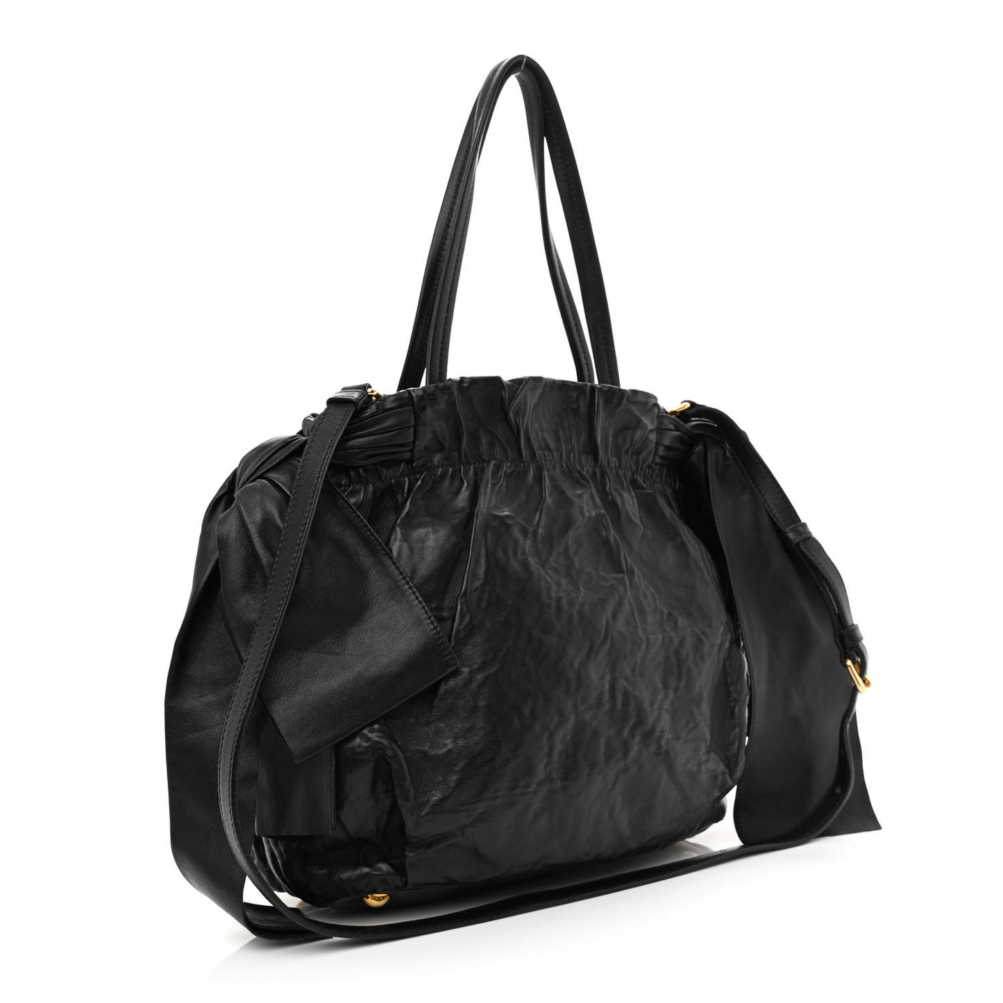 Nappa Antique Bow Tote Black