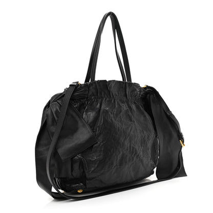 Prada Nappa Antique Bow Tote Black 2 of 9