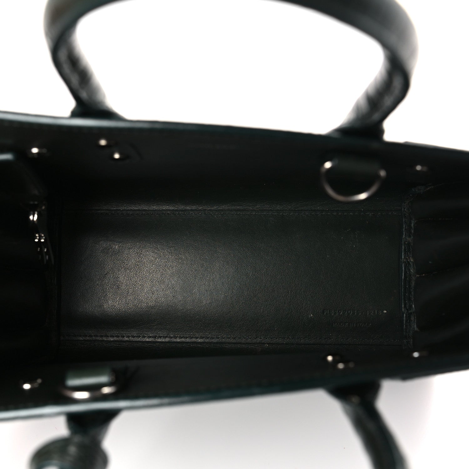 Saint Laurent Calfskin Crocodile Embossed Nano Sac De Jour Dark Green 8 of 20